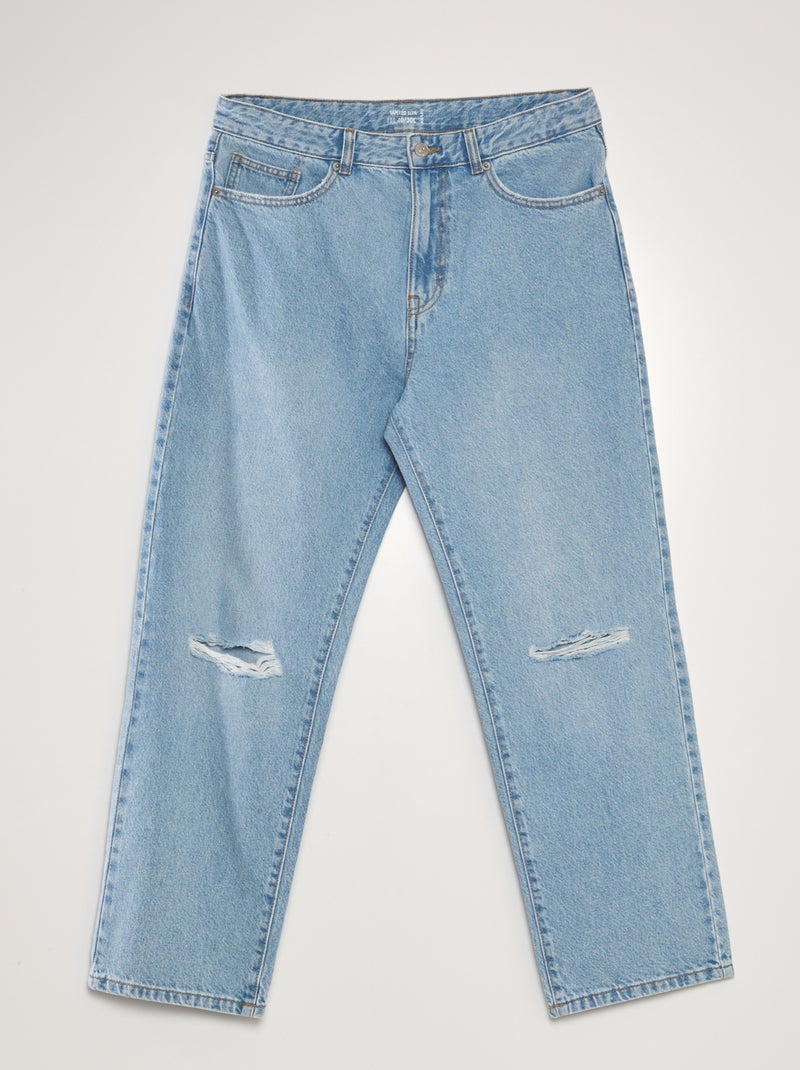 Calças de ganga afuniladas slim  - L30 AZUL - Kiabi