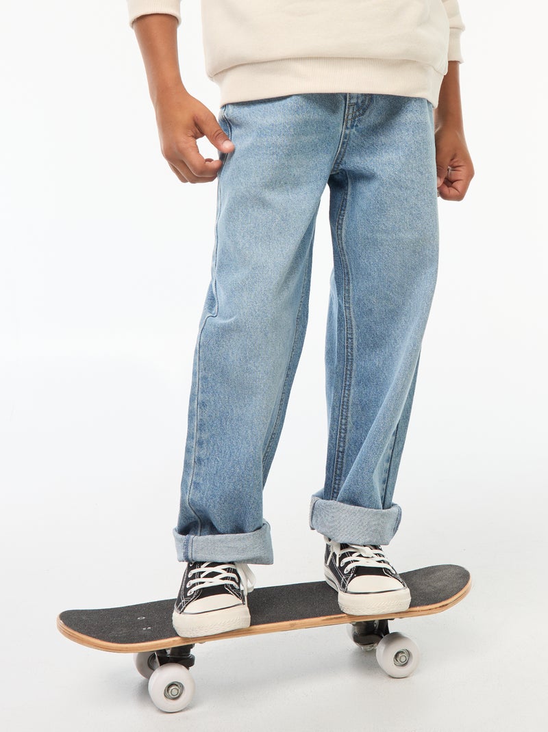 Calças de ganga baggy com 5 bolsos Azul - Kiabi