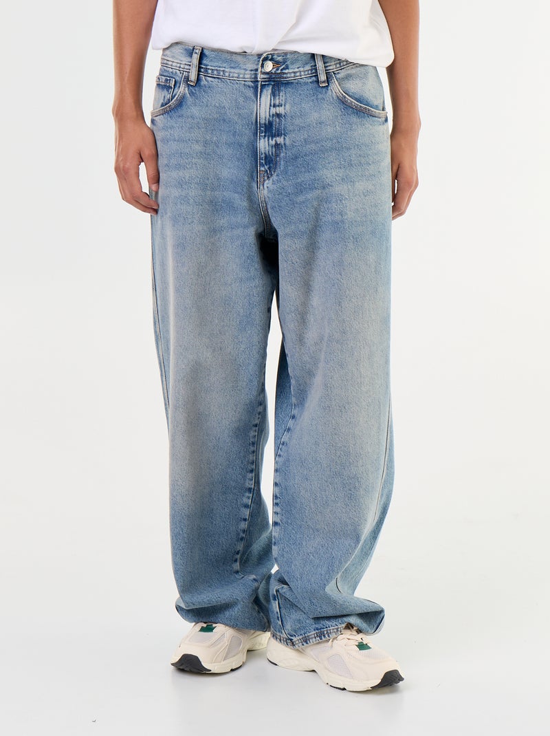 Calças de ganga baggy com 5 bolsos Azul - Kiabi