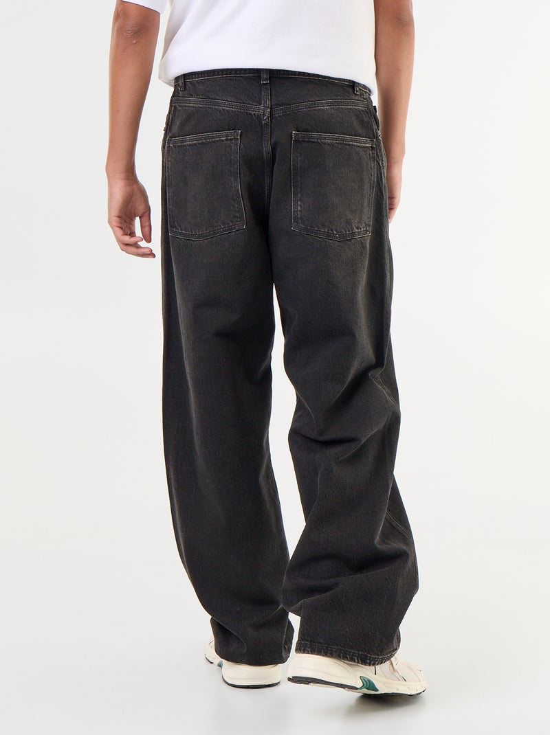 Calças de ganga baggy com 5 bolsos Preto - Kiabi