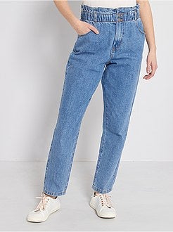 Calças de ganga baggy elásticas - Kiabi