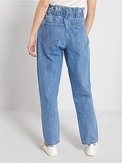 Calças de ganga baggy elásticas - Kiabi