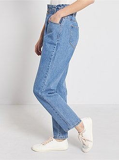 Calças de ganga baggy elásticas - Kiabi