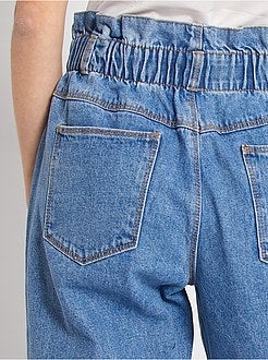 Calças de ganga baggy elásticas - Kiabi