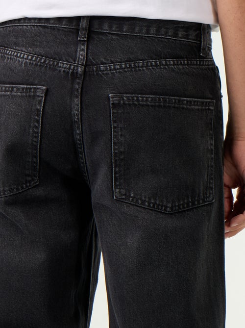 Calças de ganga baggy lisas com aplicações fantasia - Kiabi