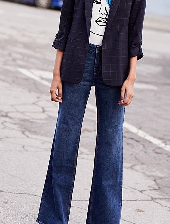 Calças de ganga bootcut de cintura subida - Kiabi