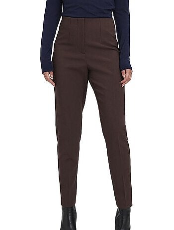 Calças de Ganga Castanhas de Cintura Subida Vero Moda Sandy para Mulher