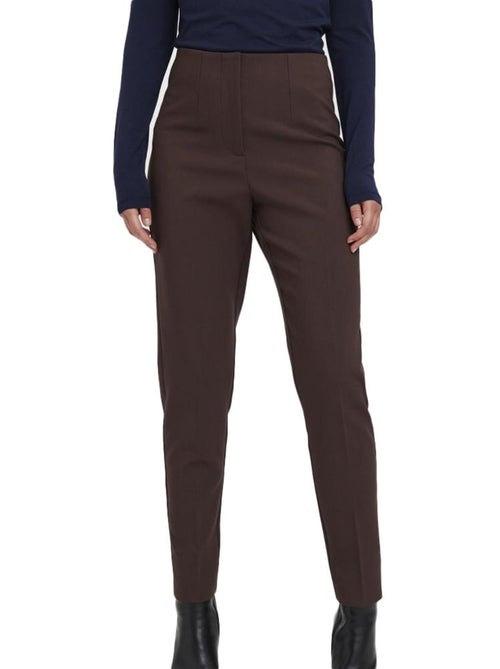 Calças de Ganga Castanhas de Cintura Subida Vero Moda Sandy para Mulher - Kiabi