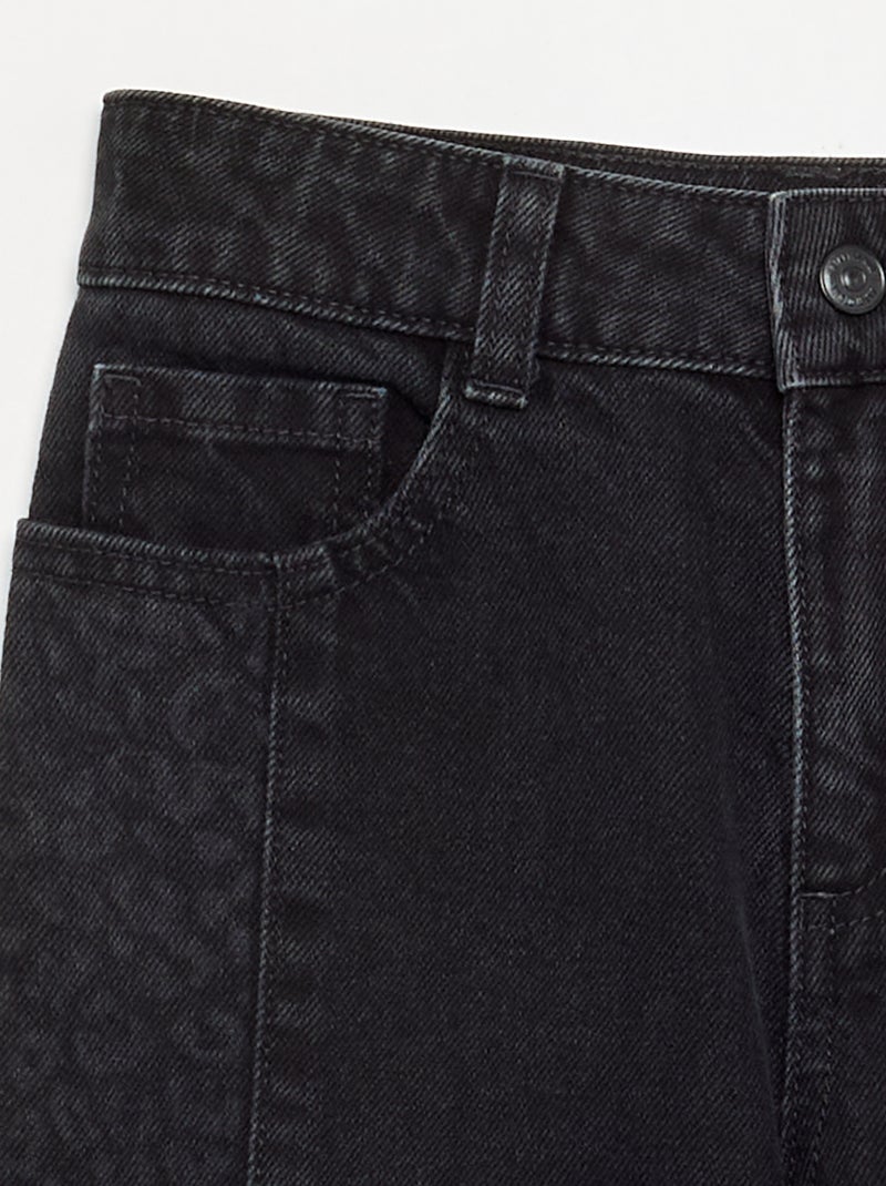 Calças de ganga com aplicações estampadas Preto - Kiabi