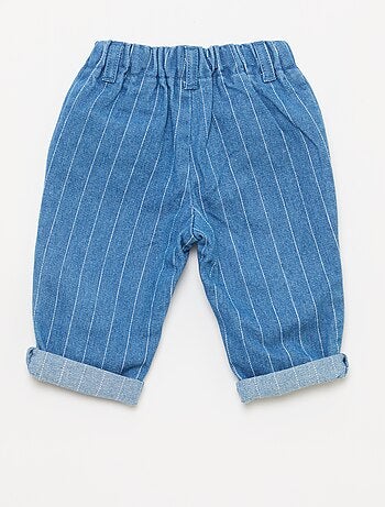 Calças de ganga com bolsos de aplique fantasia