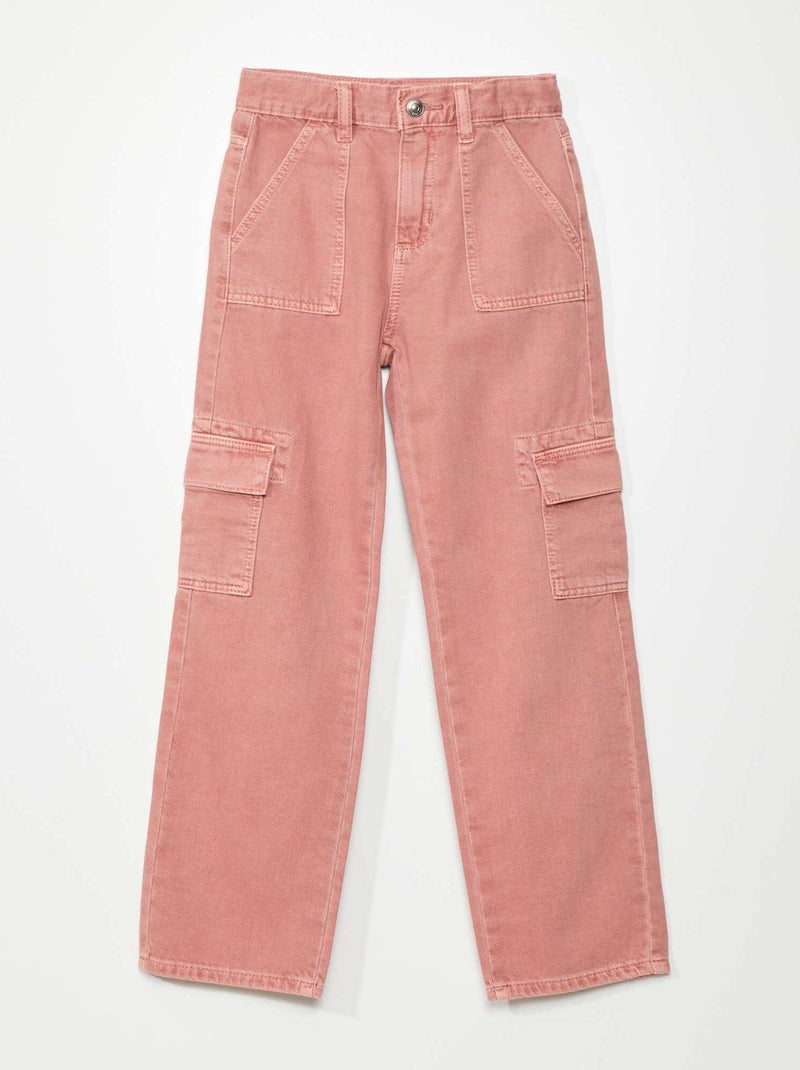 Calças de ganga com bolsos dos lados ROSA - Kiabi