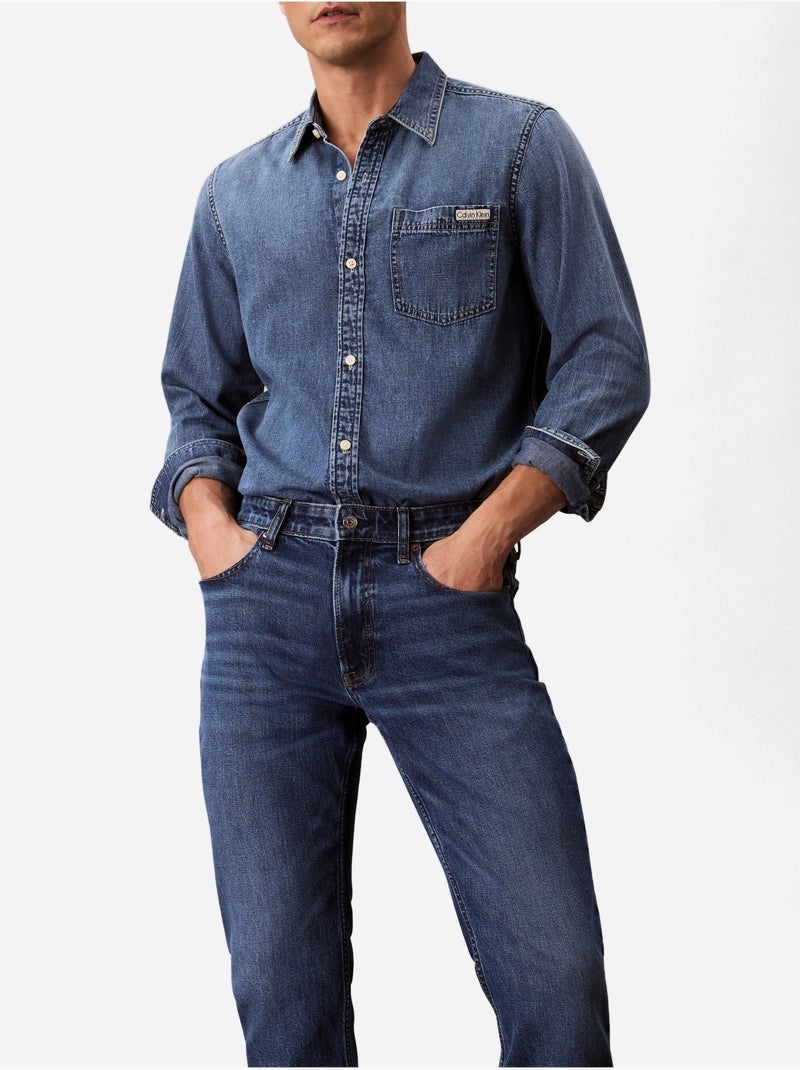 Calças de ganga com botão - calvin klein Azul - Kiabi