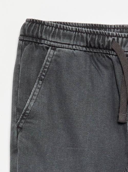 Calças de ganga com cintura elástica - corte confortável - Kiabi