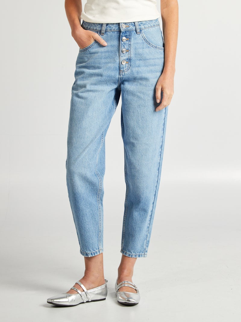 Calças de ganga com corte barrel AZUL - Kiabi