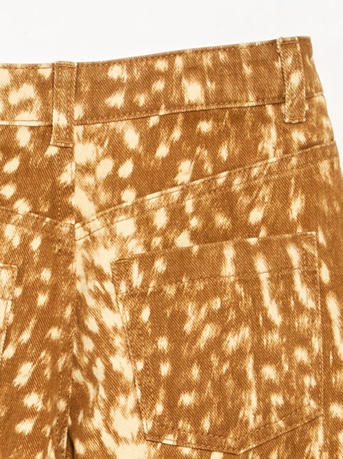 Calças de ganga com corte barrel e estampado 'cervinho' - Kiabi