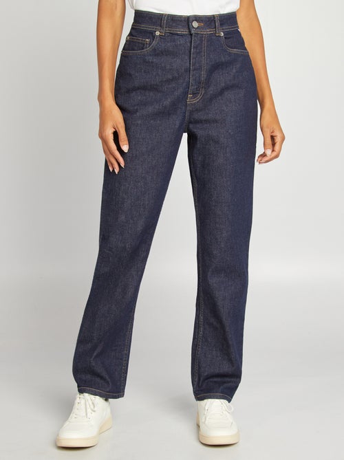 Calças de ganga com corte direito e cintura subida - Fabricado em França - Kiabi