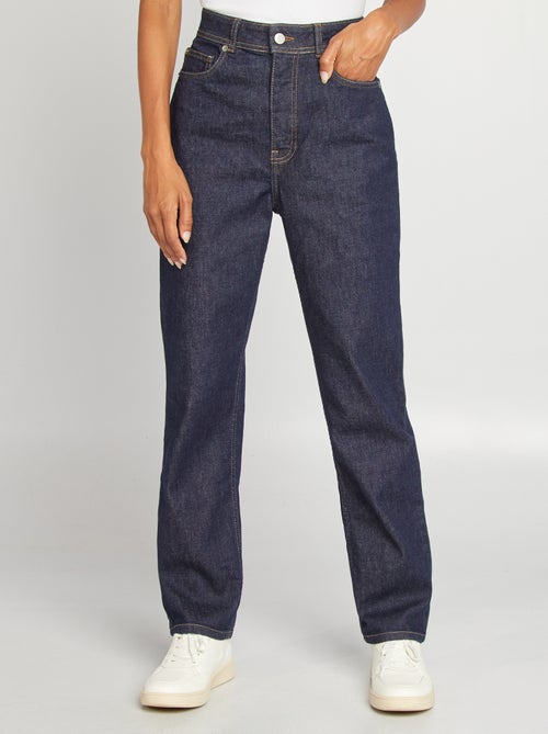 Calças de ganga com corte direito e cintura subida - Fabricado em França - Kiabi