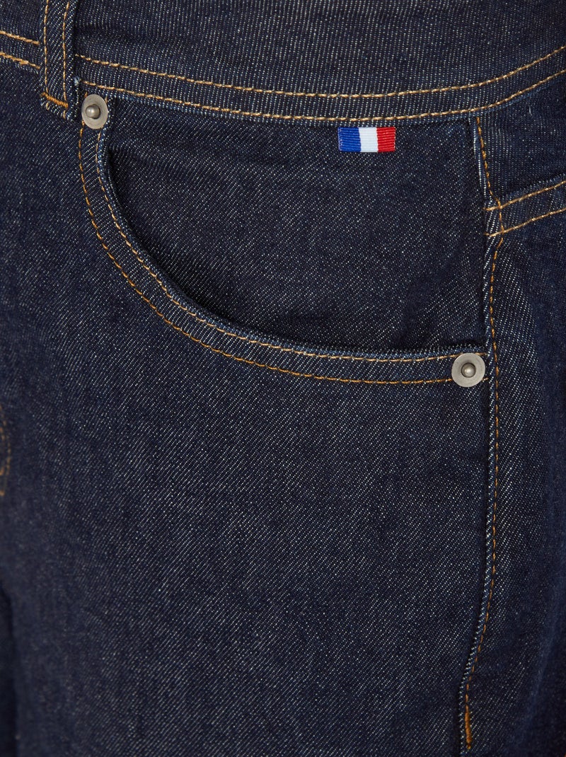 Calças de ganga com corte direito e cintura subida - Fabricado em França AZUL - Kiabi
