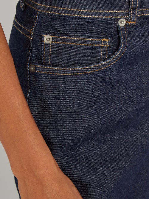 Calças de ganga com corte direito e cintura subida - Fabricado em França - Kiabi