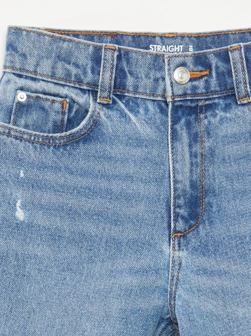 Calças de ganga com corte direito e cintura subida - Kiabi