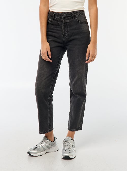 Calças de ganga com corte direito e cintura subida - Kiabi