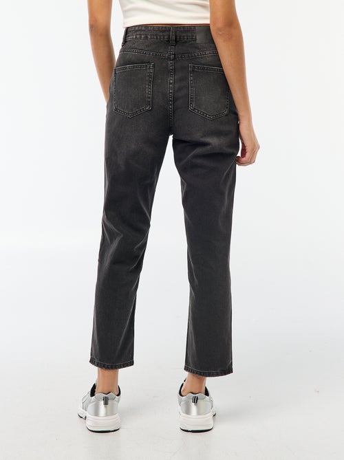 Calças de ganga com corte direito e cintura subida - Kiabi