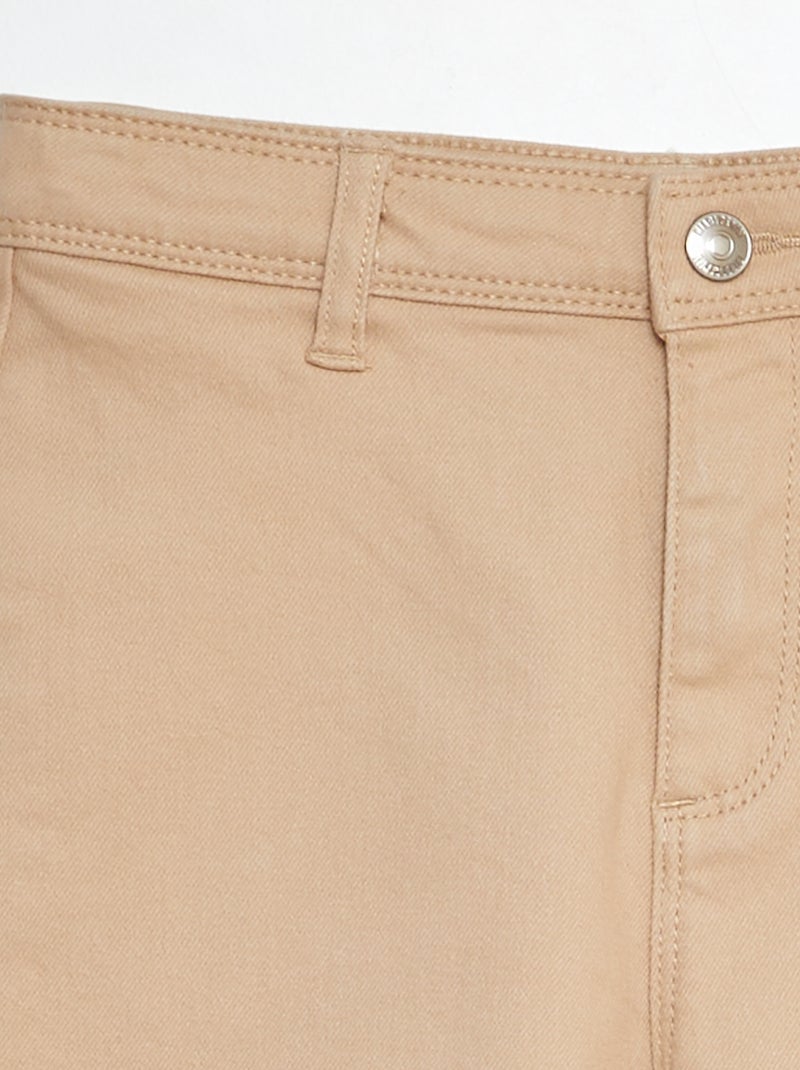 Calças de ganga com corte largo - Corte + confortável BEGE - Kiabi