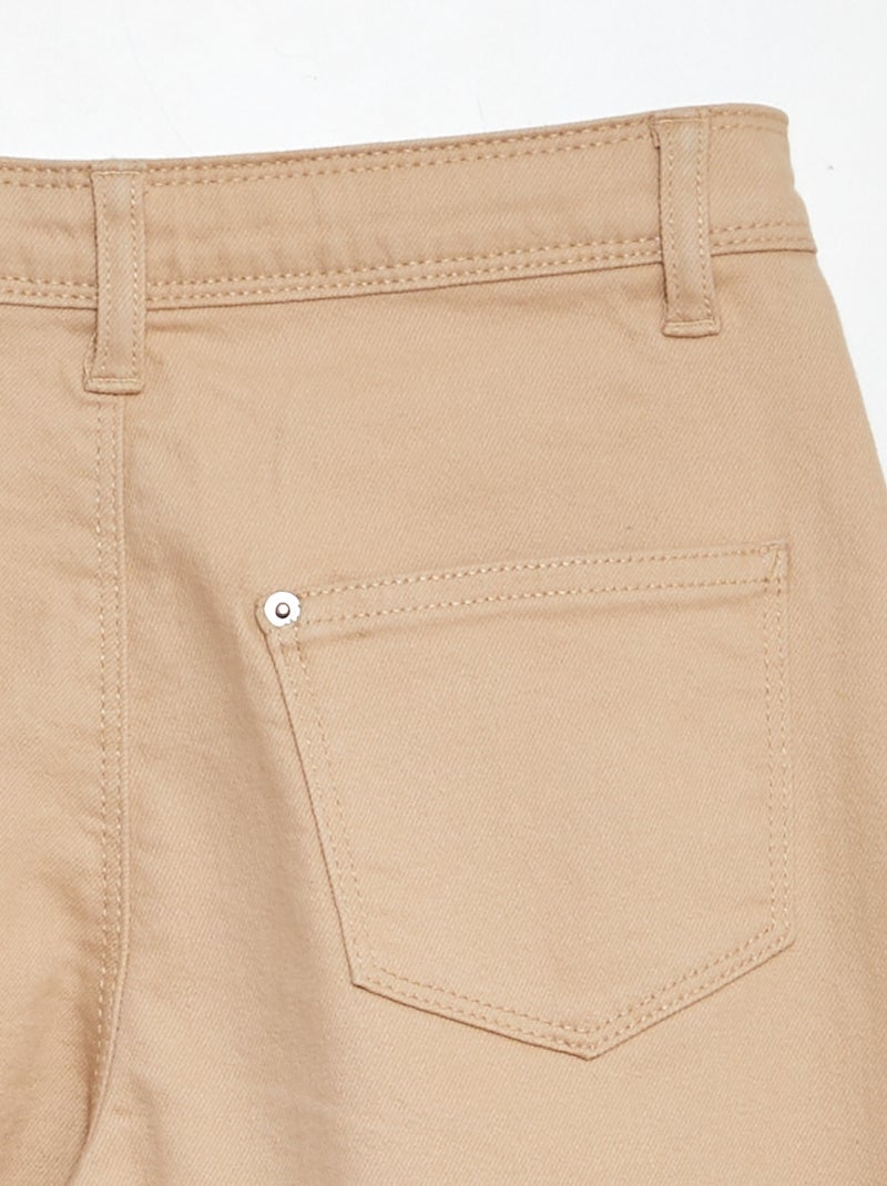 Calças de ganga com corte largo - Corte + confortável BEGE - Kiabi