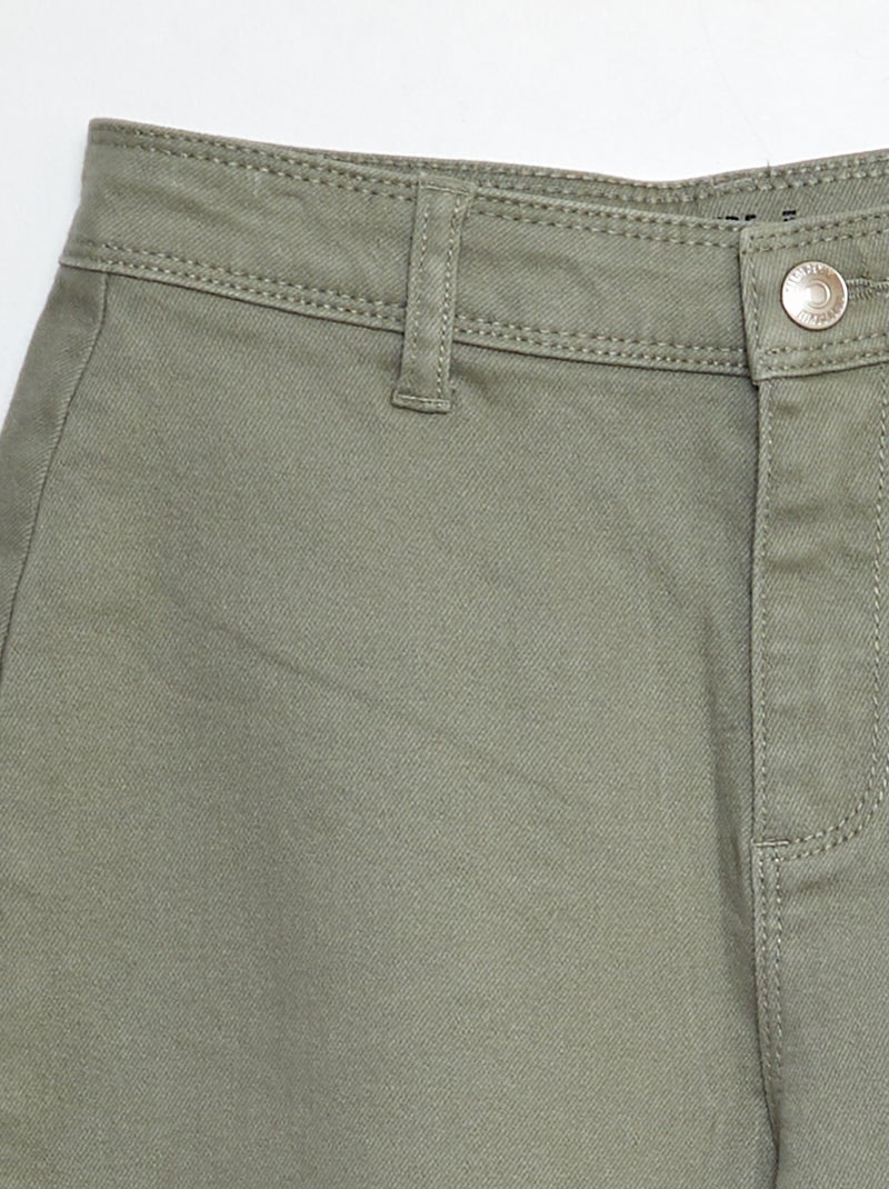 Calças de ganga com corte largo - Corte + confortável VERDE - Kiabi