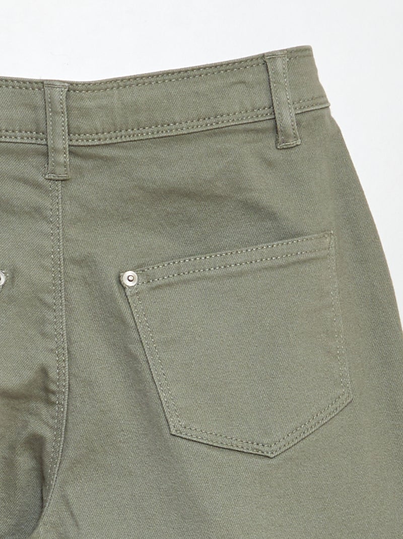 Calças de ganga com corte largo - Corte + confortável VERDE - Kiabi