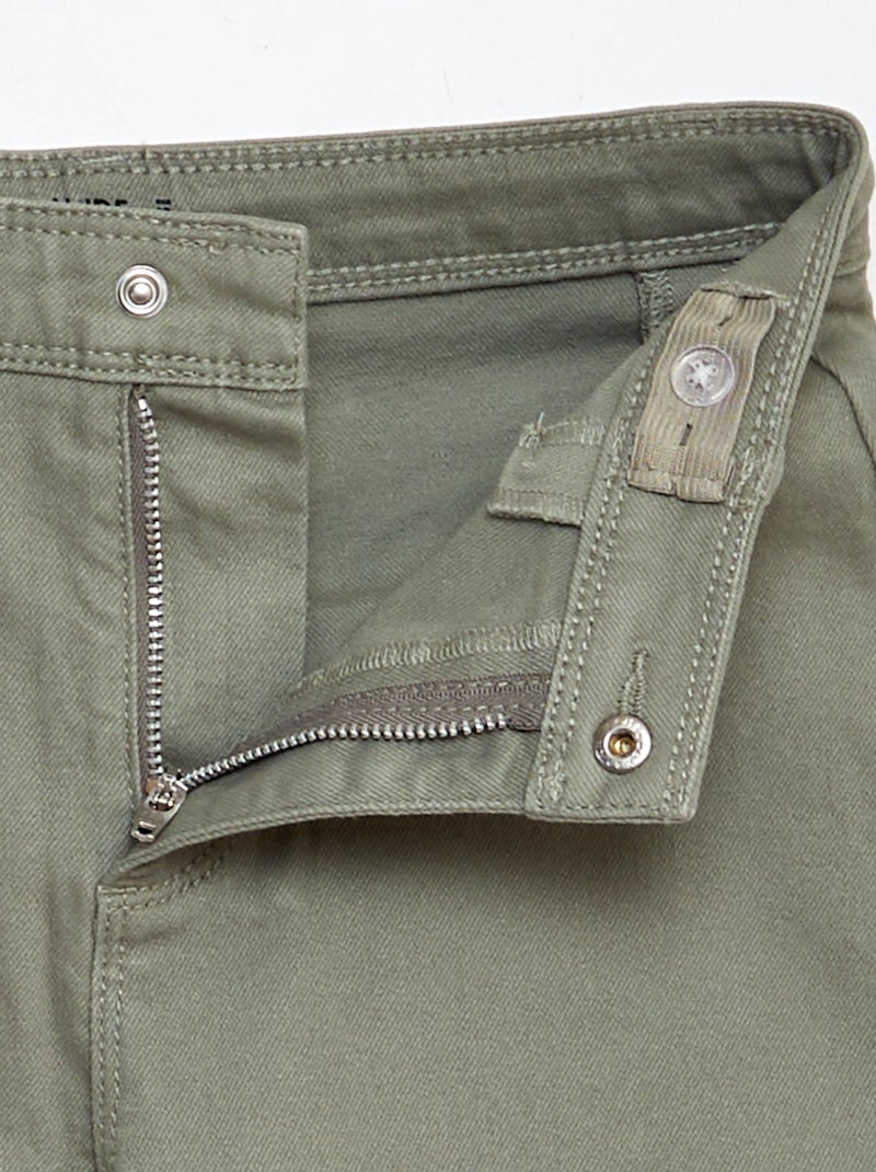 Calças de ganga com corte largo - Corte + confortável VERDE - Kiabi