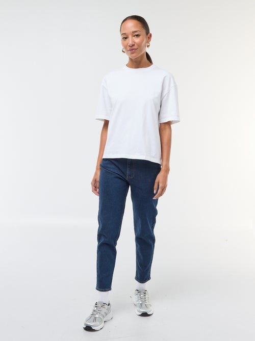 Calças de ganga com corte mom - L28 - Kiabi