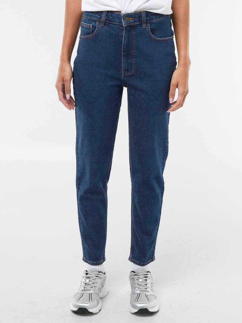 Calças de ganga com corte mom - L28 Azul - Kiabi