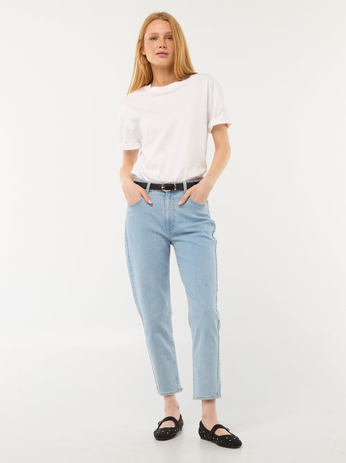 Calças de ganga com corte mom - L28 - Kiabi