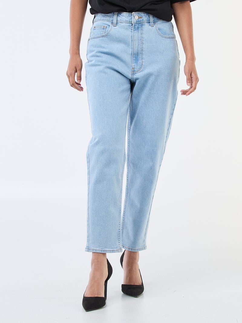 Calças de ganga com corte mom - L28 Azul - Kiabi