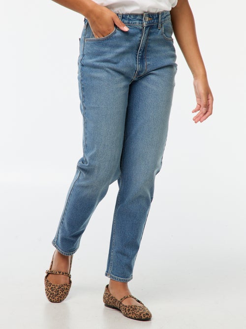 Calças de ganga com corte mom - L30 - Kiabi