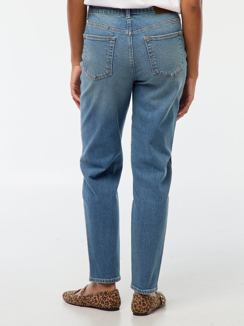 Calças de ganga com corte mom - L30 Azul - Kiabi