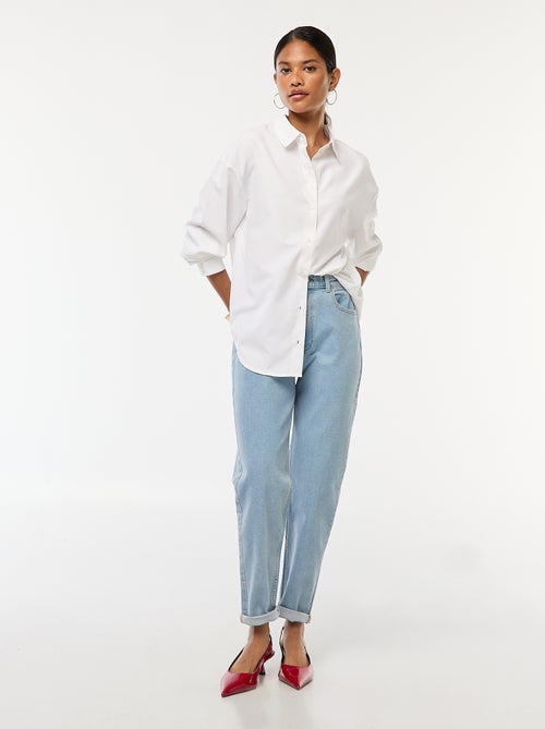 Calças de ganga com corte mom - L30 - Kiabi