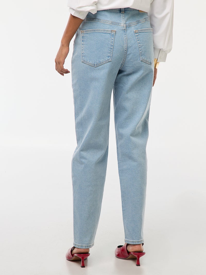 Calças de ganga com corte mom - L30 Azul - Kiabi