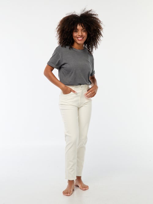 Calças de ganga com corte mom - L30 - Kiabi