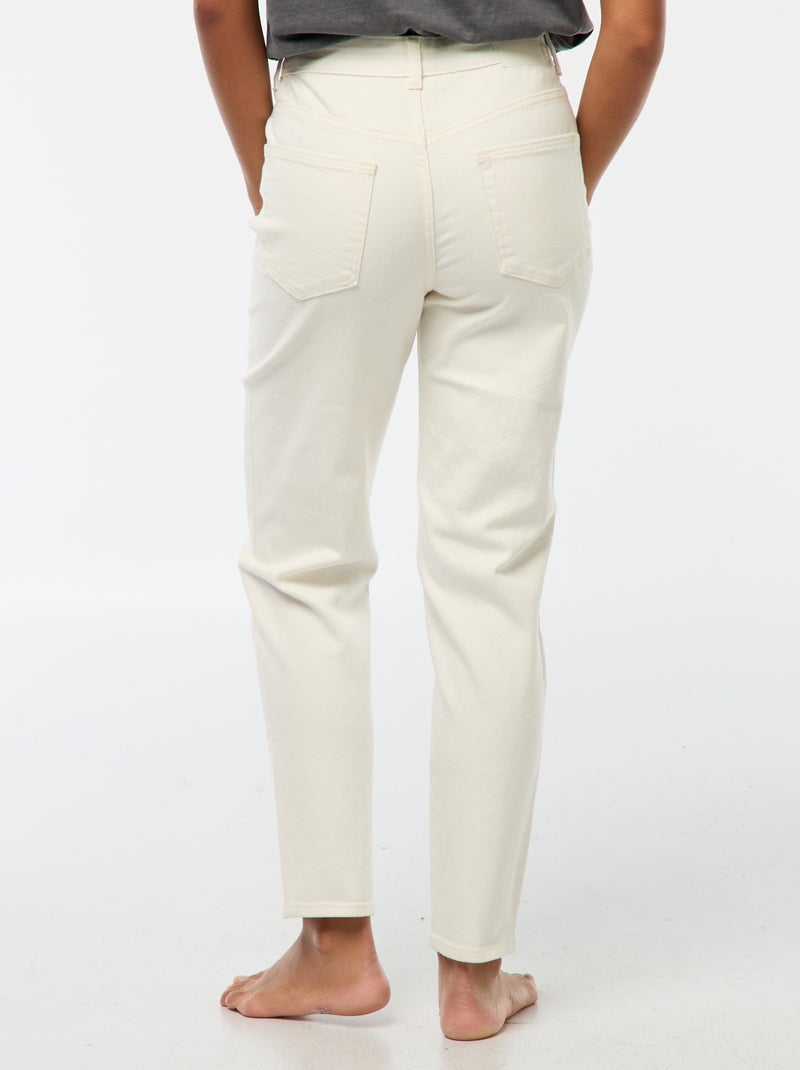 Calças de ganga com corte mom - L30 Branco - Kiabi