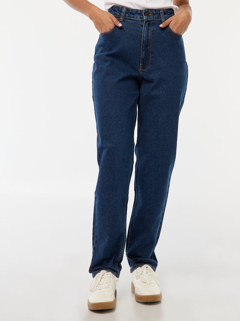 Calças de ganga com corte mom - L32 Azul - Kiabi