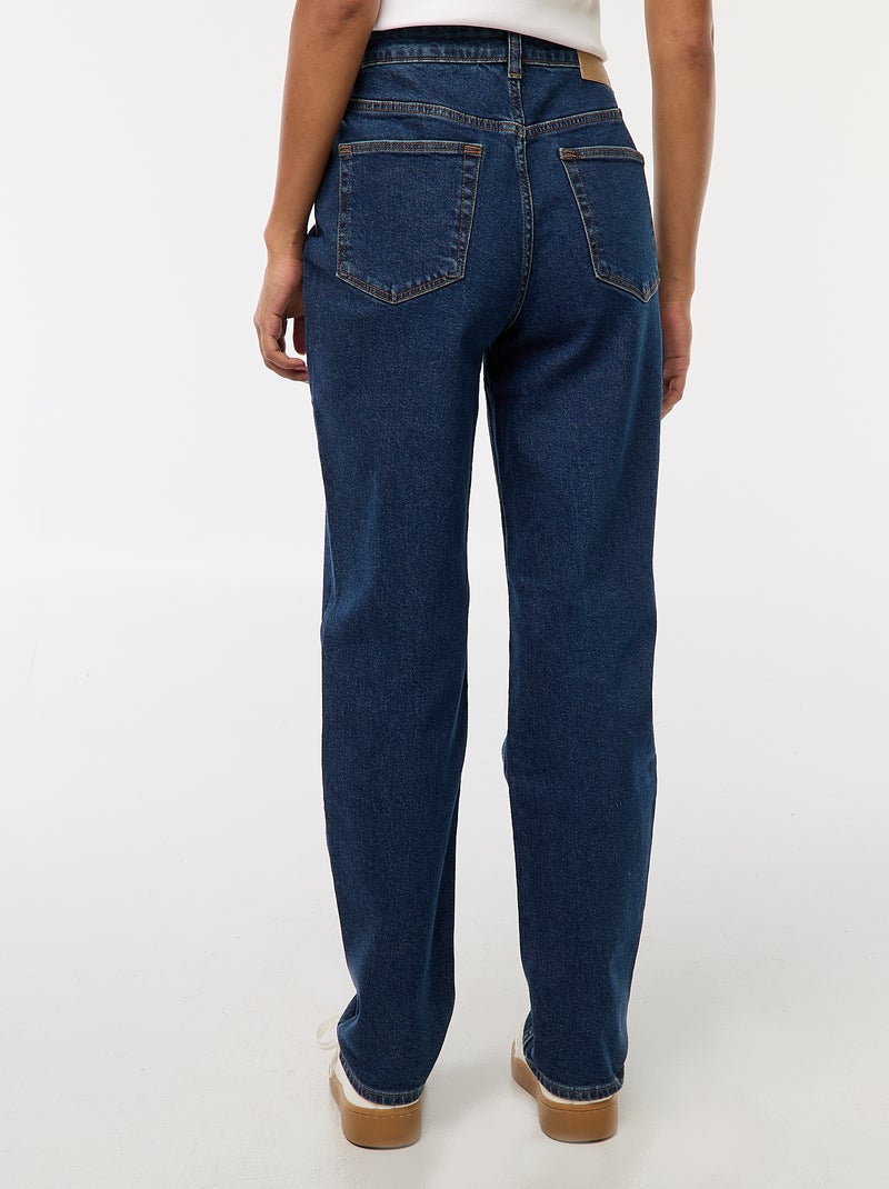 Calças de ganga com corte mom - L32 Azul - Kiabi