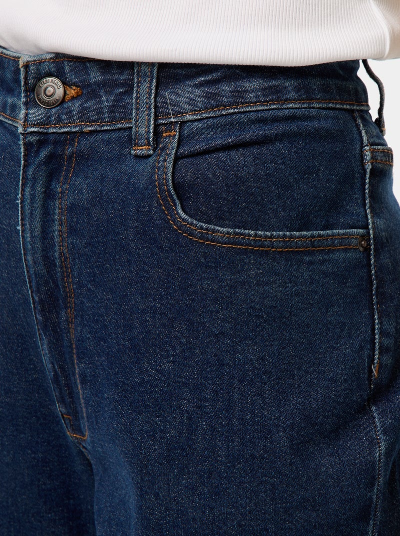 Calças de ganga com corte mom - L32 Azul - Kiabi