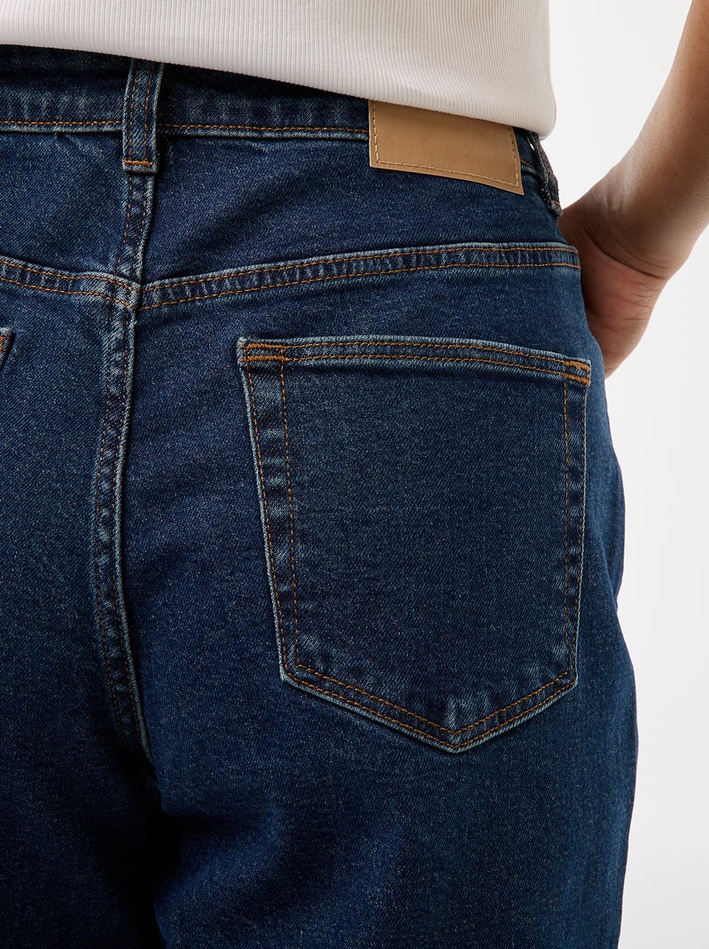 Calças de ganga com corte mom - L32 Azul - Kiabi