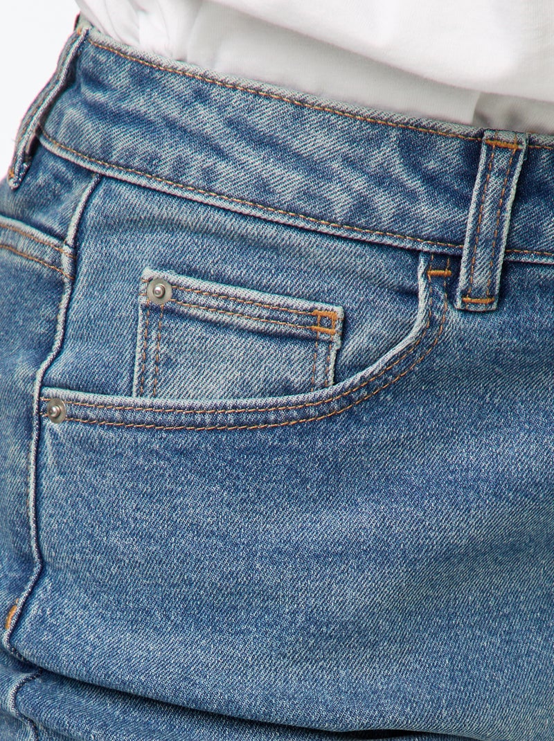 Calças de ganga com corte mom - L32 Azul - Kiabi