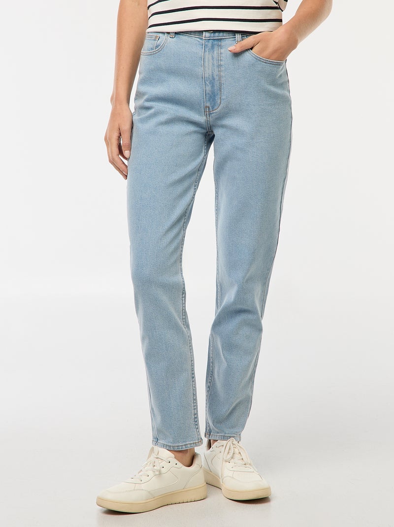 Calças de ganga com corte mom - L32 Azul - Kiabi