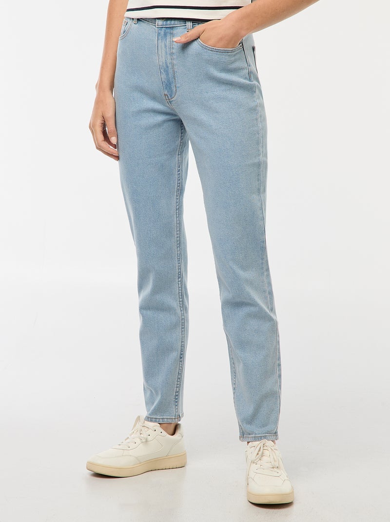 Calças de ganga com corte mom - L32 Azul - Kiabi