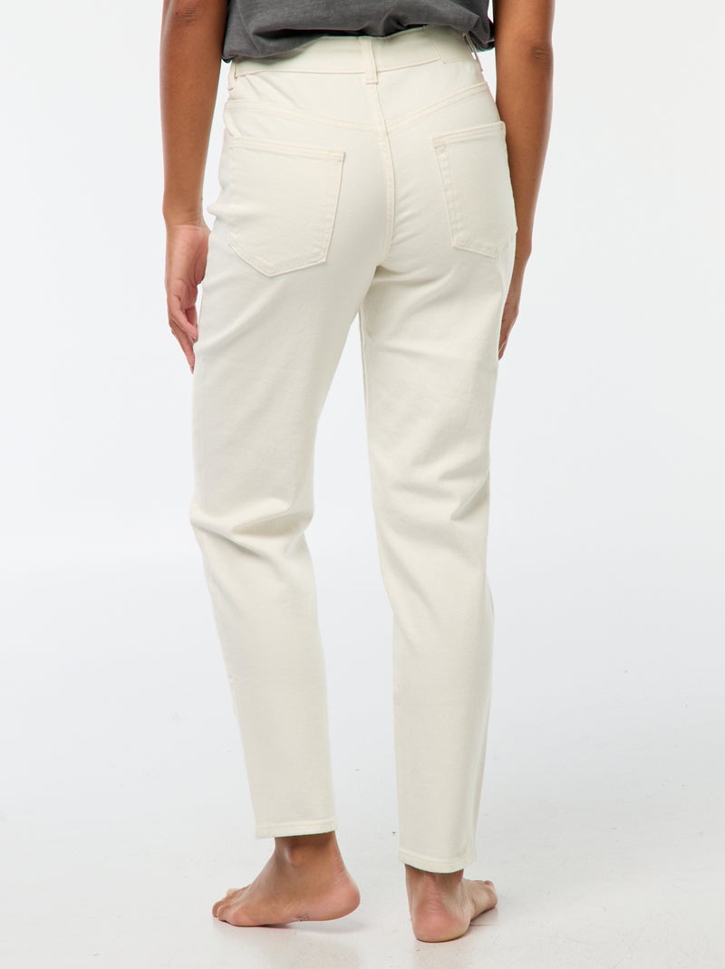 Calças de ganga com corte mom - L32 Branco - Kiabi