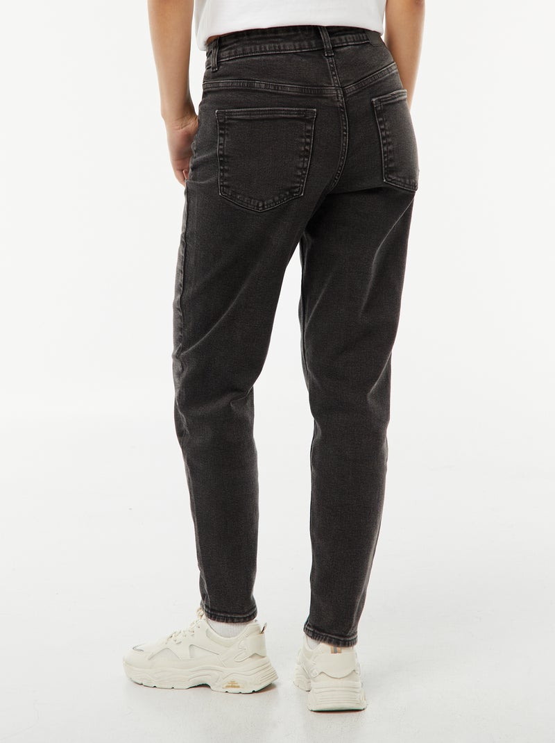 Calças de ganga com corte mom - L32 Preto - Kiabi